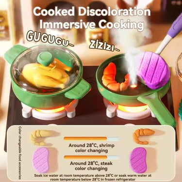 93Pcs Large Pretend Play Kitchen With Light & Sound - Pink